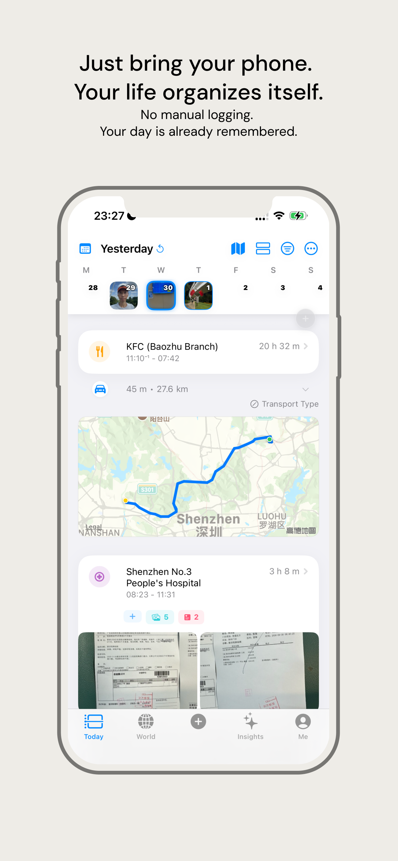 Ousia Today Timeline Real Interface